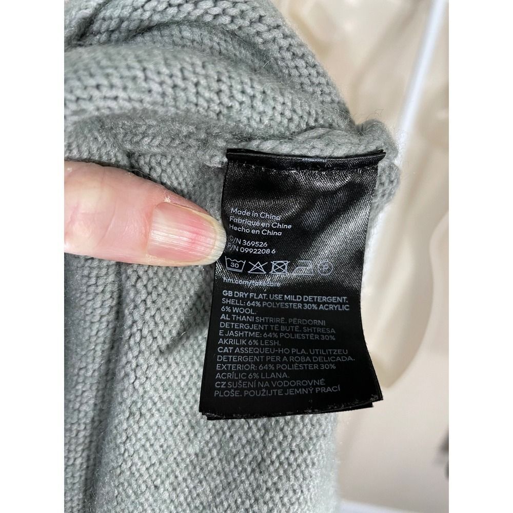 Wool Blend H&M Turtleneck Sweater W/ M Sage Green Side Slit LN - Picture 6 of 11